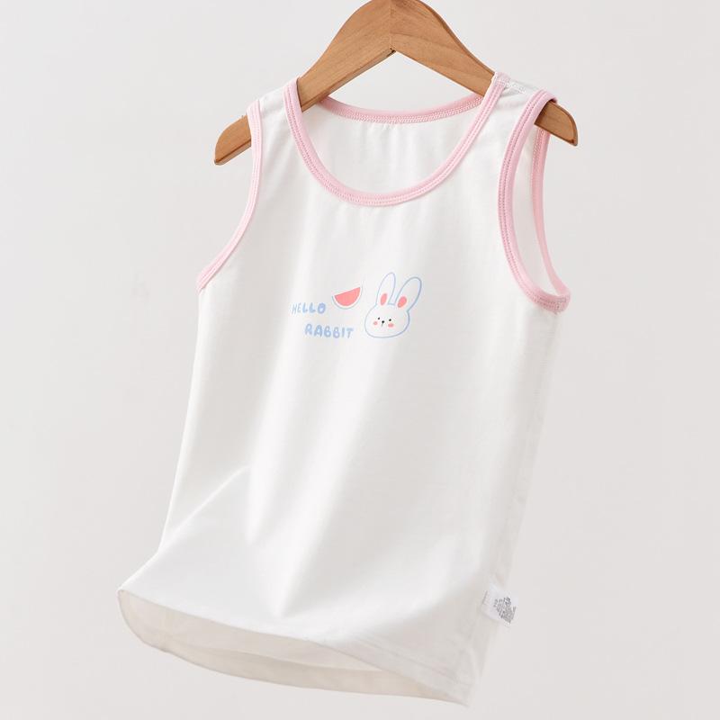 Traceless cotton children's vest summer new boys and girls baby suspender sleeveless boneless backing thin pajamas tide