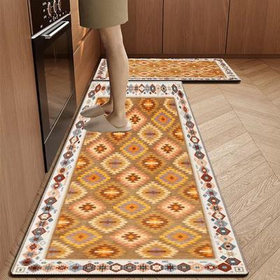 1/2 Pieces Bohemian Diatomite Floor Mat, Water And Oil Absorbent Kitchen Floor Mat, Bathroom Foot Mat, Home Decoration