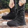 Winter new large size cotton boots warm thickened cotton shoes northern hairy men's high-top snow boots
