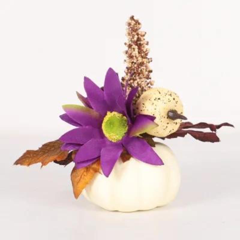 Artificial Halloween Pumpkin Maple Leaves Ornament Potted Fall Harvest Thanksgiving Decorations Miniatures Figurines