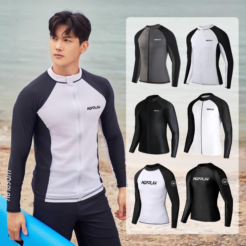 Men's Quick-Dry UV-Protection Diving & Surfing Suit - Slim Fit Long-Sleeve, Zip-Up Jellyfish-Proof Set