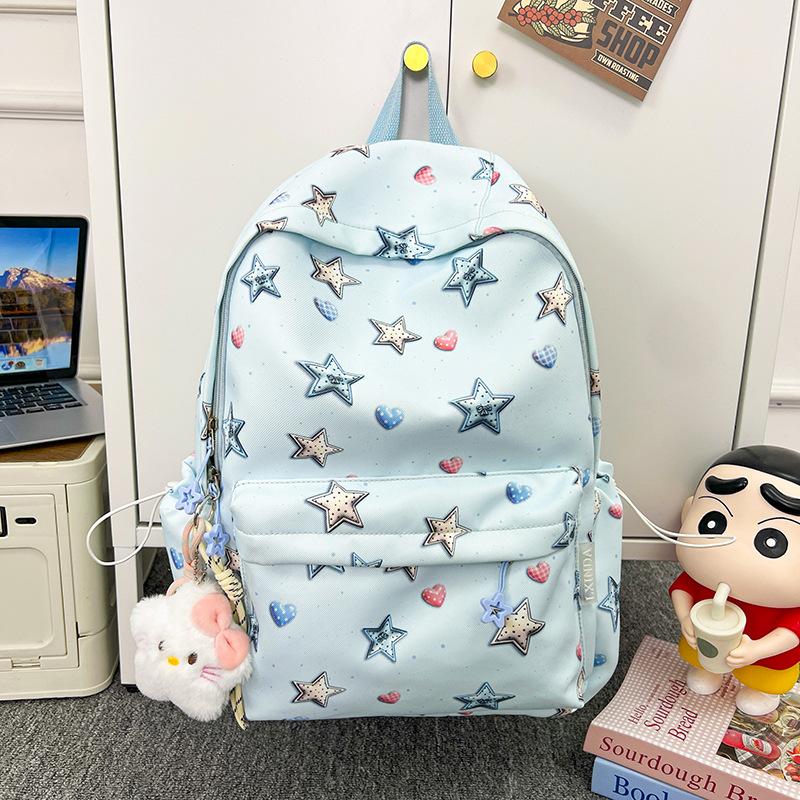 Schoolbag New Cartoon Backpack Casual Backpack Student School Bag Star Women's Versatile Cute Large Capacity Backpack