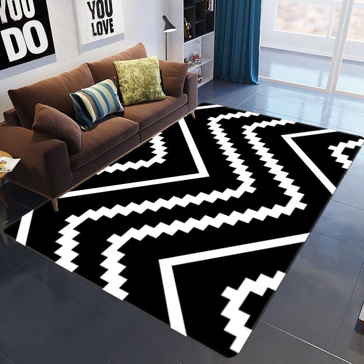 New Chinese Wave Abstract Art Carpet Living Room Coffee Table Bedroom Sofa Nordic Floor Mat 3D Production