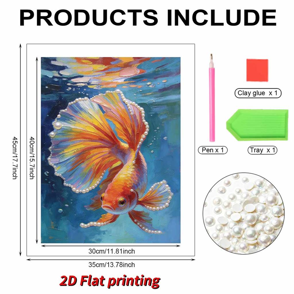 Pearl Painting Kit Koi Fish Theme Frameless Handicraft DIY Bedroom Decoration Living Room Wall Art Room Decoration Art Craft Decoration
