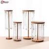 Walnut Wood Round Disc Hook Necklace Display Stand - Detachable Jewelry Storage Rack