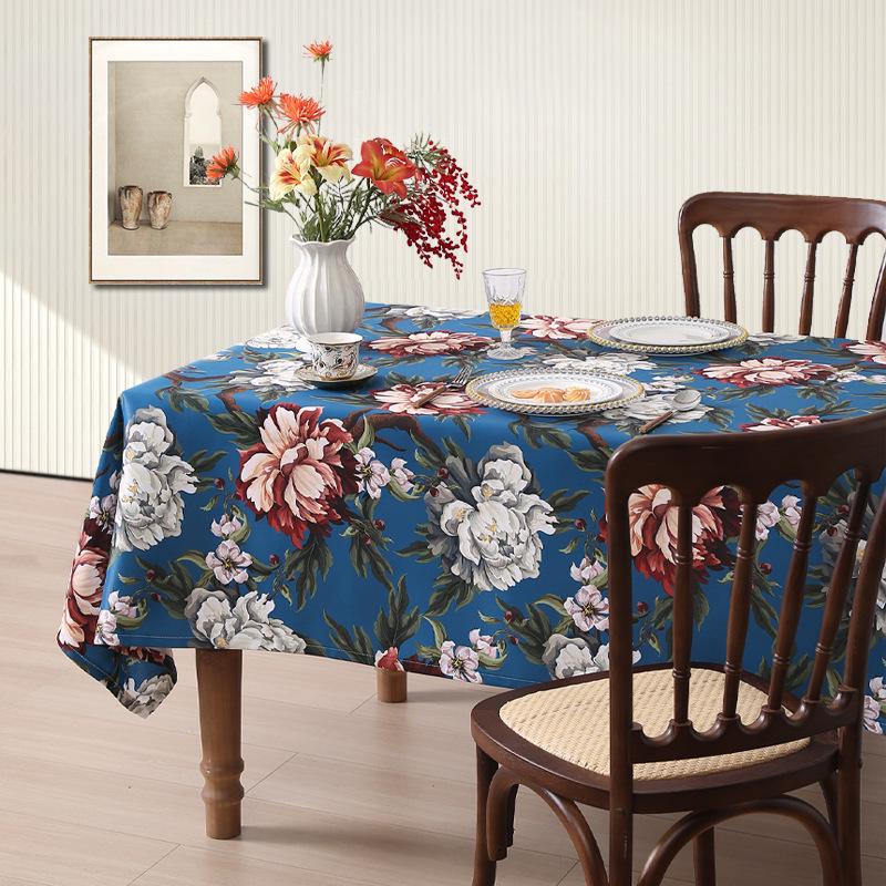 Tovaglia nordica con stampa a nappe in cotone lino antimacchia - Resistente al calore per casa e sala da pranzo