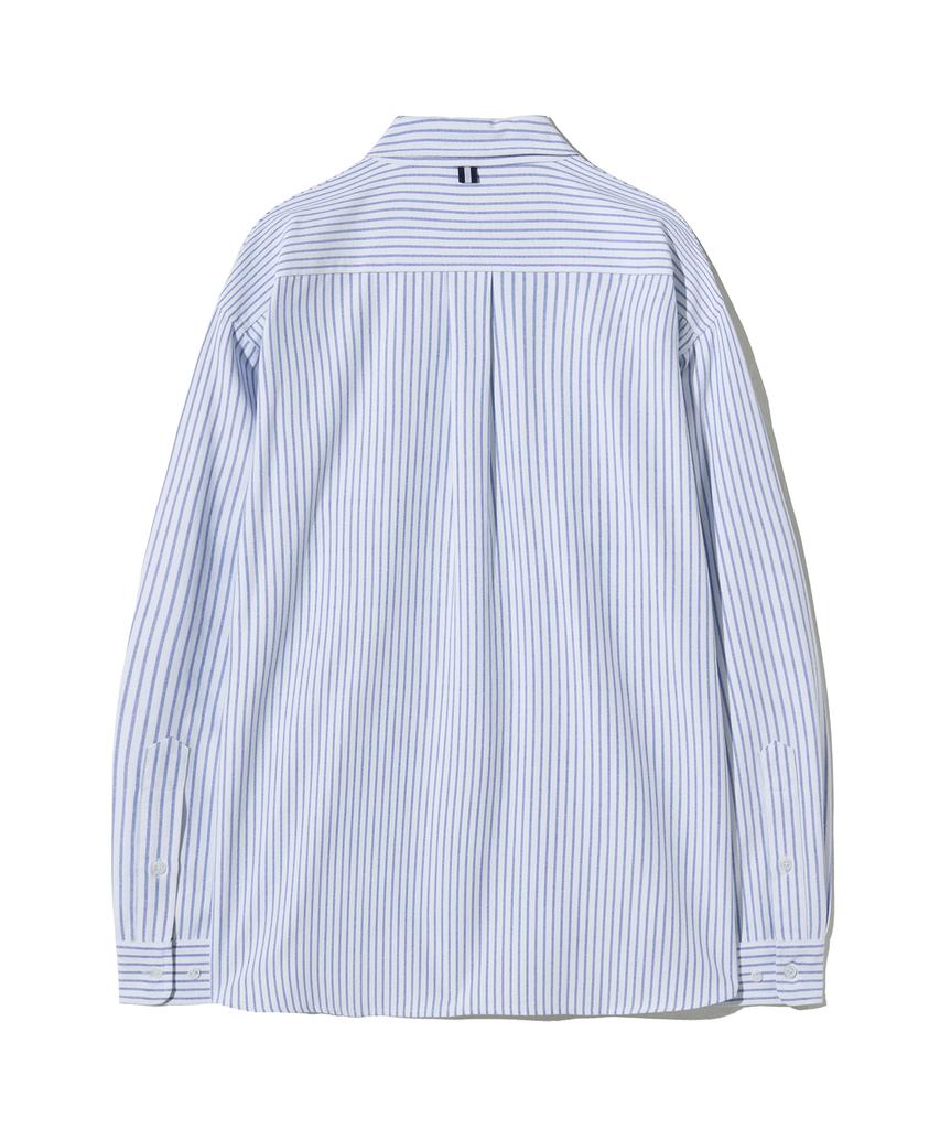 YALE 100% Cotton Oversized Oxford Shirt_Stripe