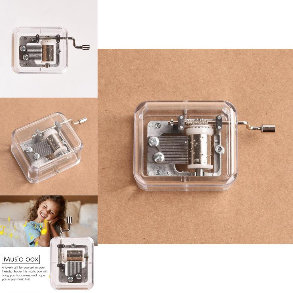 Quality Transparent Hand Cranking Mini Music Box For Christmas And Special Occasions