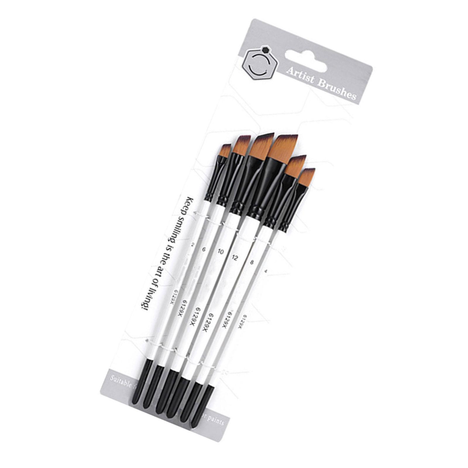 

6 шт. профессиональная кисть для рисования нейлоновая щетина кисть для начинающих художников масло акрил акварель камень холст живопись B