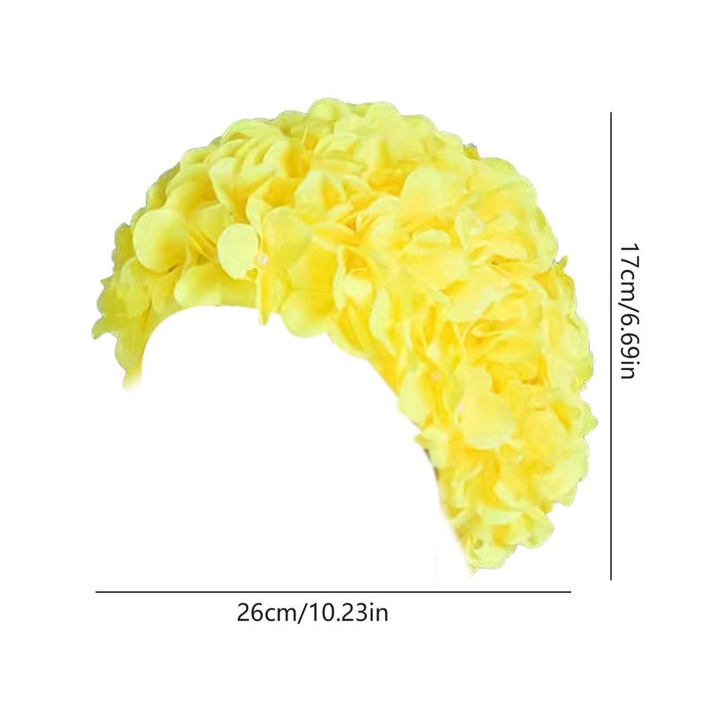 Women 3D Petal Swimming Caps For Long Hair Outdoor Women Fashion Retro Flower Cap Delicate Swimming Cap
