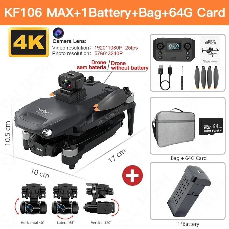 KF106 / KF106 MAX 4K Professional Drone With HD Camera Obstacle Avoidance 3-Axis Gimbal 5G WiFi GPS Brushless Quadcopter RC Dron