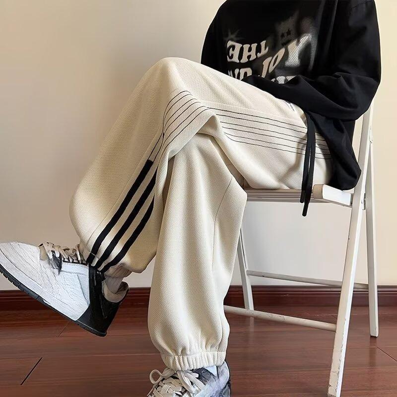 Spring and Autumn Men's New American Style Retro Leg Bangle Sports Casual Side Striped Sweatpants