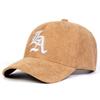 Unisex Gothic LA Embroidery Corduroy Baseball Cap Spring Autumn Outdoor Adjustable Casual Hat Sunscreen Sports Cap