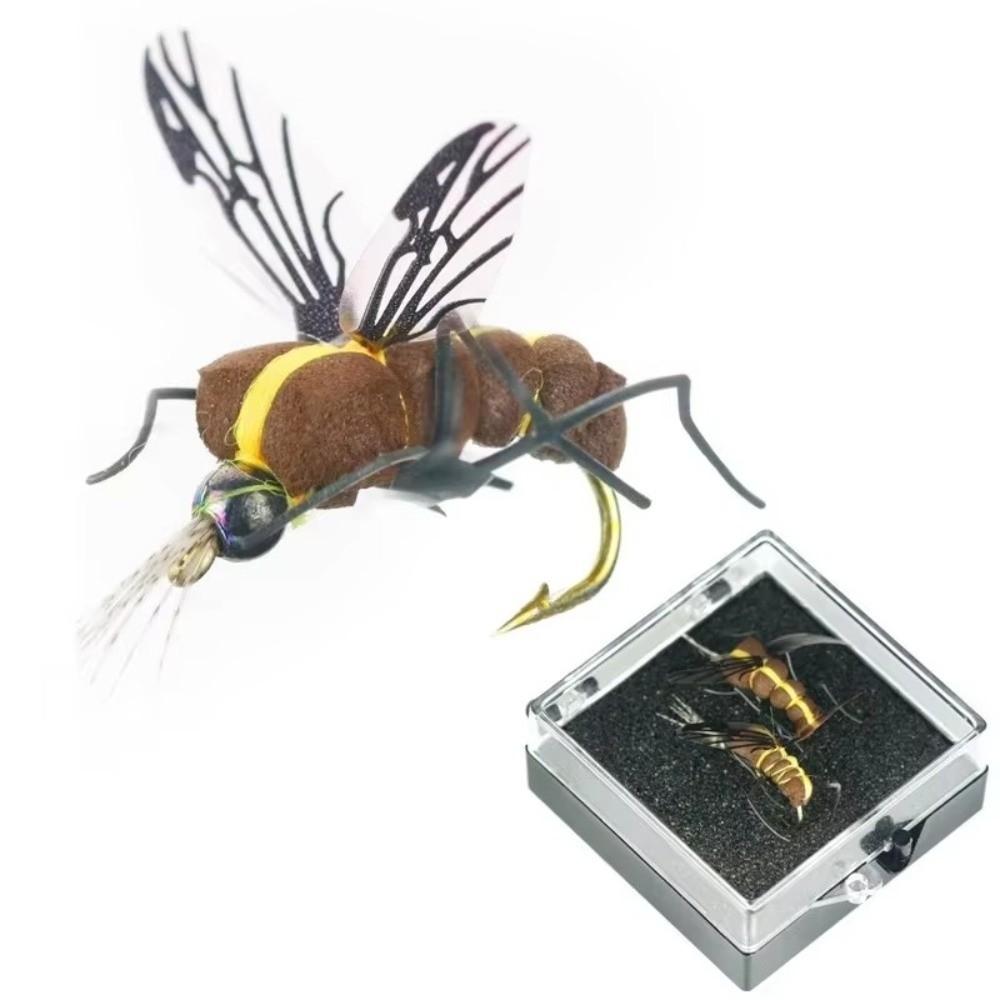 Hook Included Artificial Fly Fishing Lure Floating Feature Lifelike Flies Bait Bass Fishing