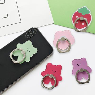 Mobile Phone Holder Finger Ring Stand 360° Rotation Stand Bear Flowers Strawberry Cellphone Stand Universal Lazy Bracket