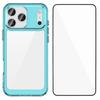For iPhone 17 Pro Max Back Cover WANLONFENG XC Series TPU Acrylic Phone Case with Tempered Glass Film