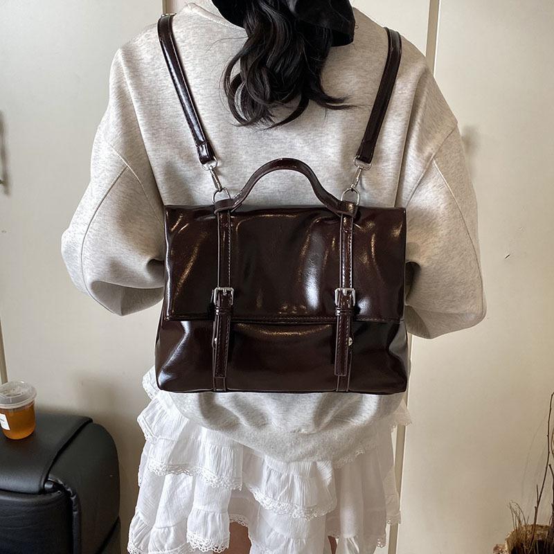 

2025 autumn and winter new white fashion trend large capacity retro backpack tote bag women s bag 30.5*10*24 кофейный