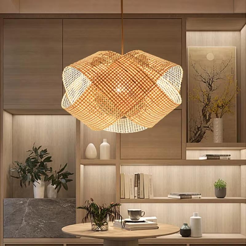 Tea Room Tea Table Hotel Restaurant Paper Japanese Lamps Bamboo Chandelier Durlite New Chinese Style Creative Restaurant