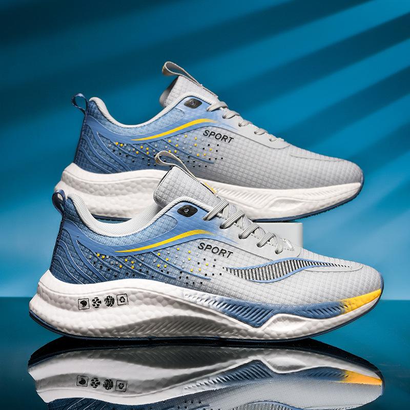 2025 summer new shock-absorbing running shoes men's ultra-light sports shoes men's shoes mesh breathable running shoes soft-soled casual shoes