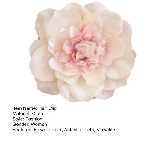 Dame Hårklemme 3D Blomsterdekor Sidepannelugg Hårnål Sommer Fotorekvisitter Tegneseriestil Hårnål Hårtilbehør