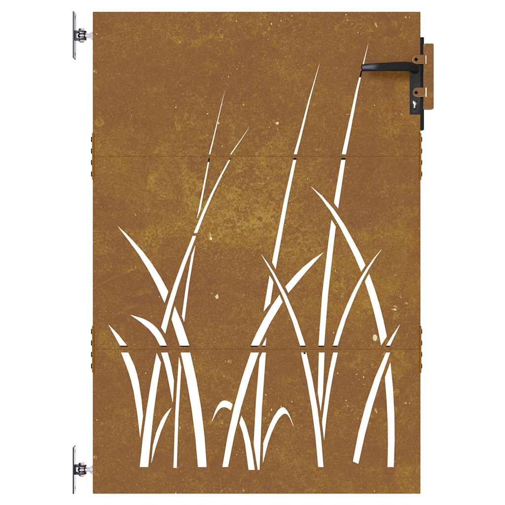 Garden Gate 85 X 150 Cm Corten Steel Grass Design