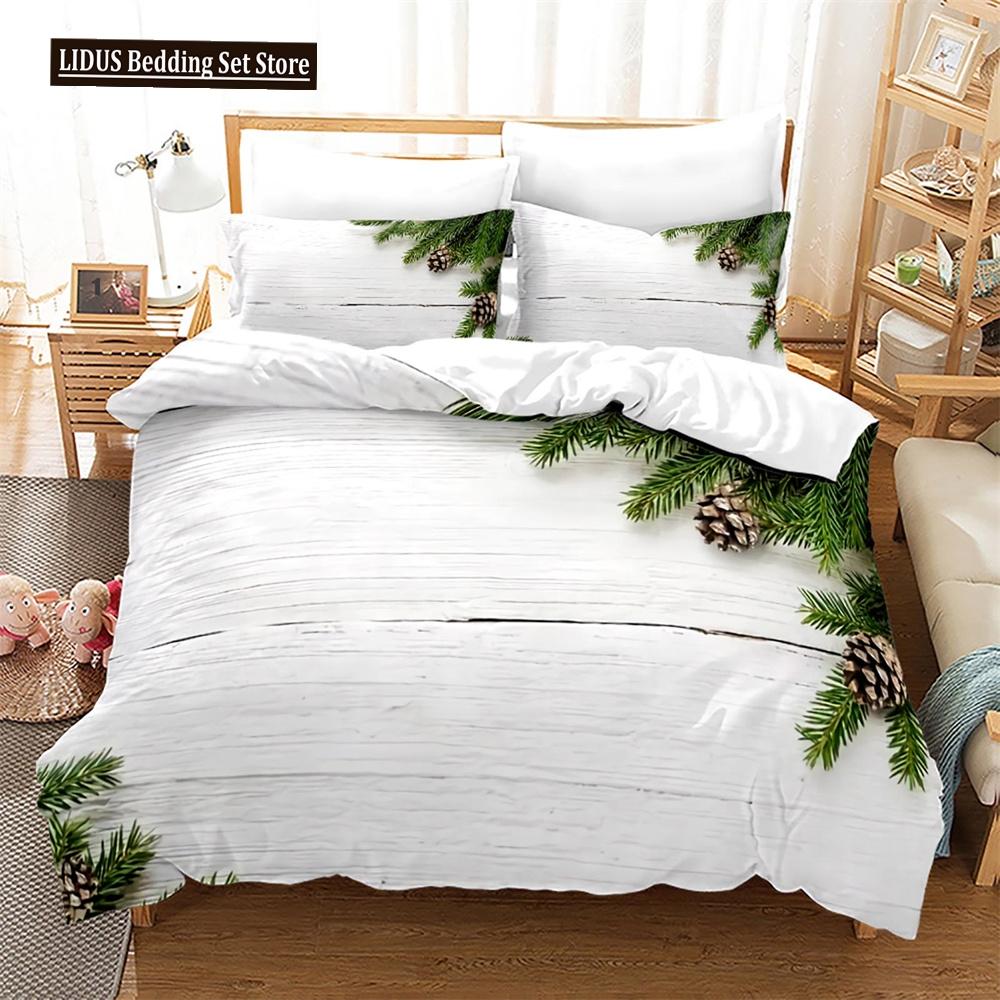 Weihnachts-Bettbezug-Set King Queen Full Size Winterthema Schneemann-Muster Polyester Bettdeckenbezug für Kind Festivalgeschenk