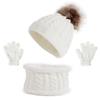 Hat Scarf Gloves Set Knitted Warm Hat Mittens Neck Warmer for Boys Girls