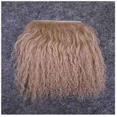 Trendy Mongolia Fur Sheepskin Wool Extensions Curly Texture Hair Row Lamb Fur Pelt Durable BJD Dolls Wigs BJD Dolls