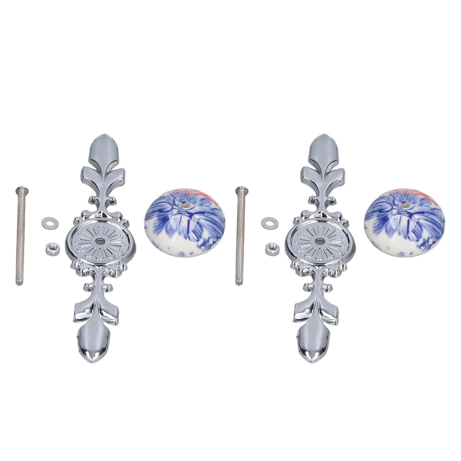 2pcs set Ceramic Cabinet Handle Modern Simple Style Hand Painted Ceramic Cabinet Knobs Type 1