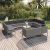 VidaXL Garden Furniture Set 14 Pcs with Cushions Wicker Resin Grey