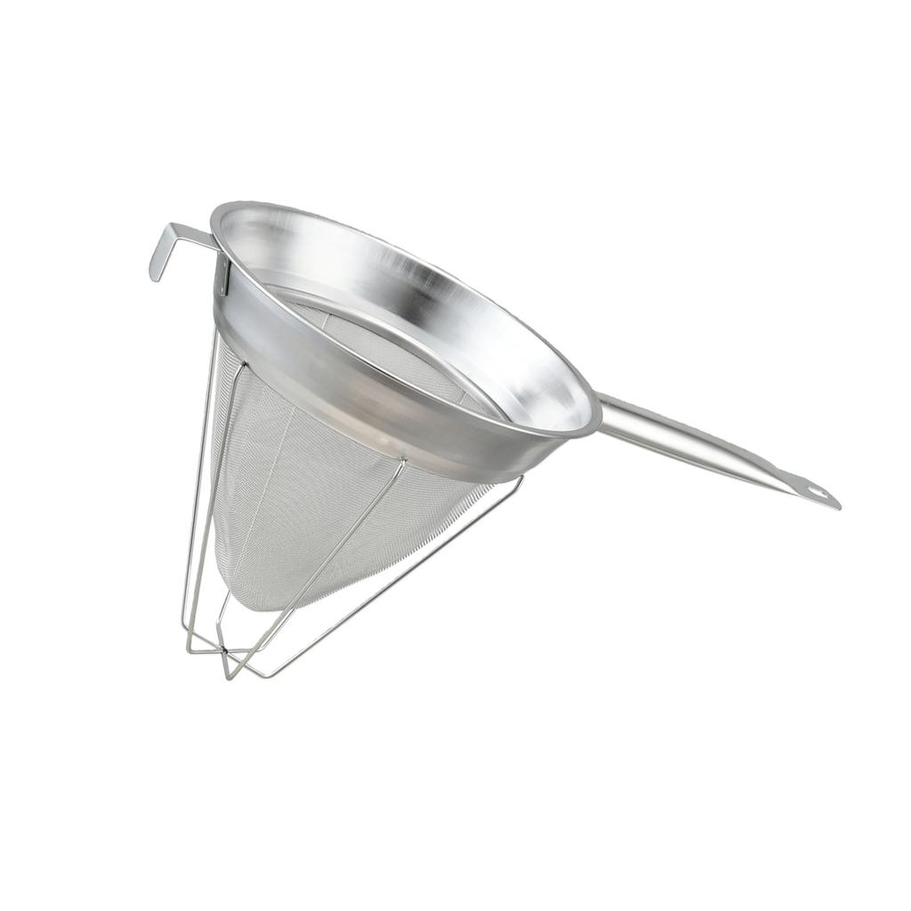 Feinmaschiger konischer Sieb aus Edelstahl, verstärktes Brühesieb mit Griff für Tee, Kaffee und Suppen-Filtration