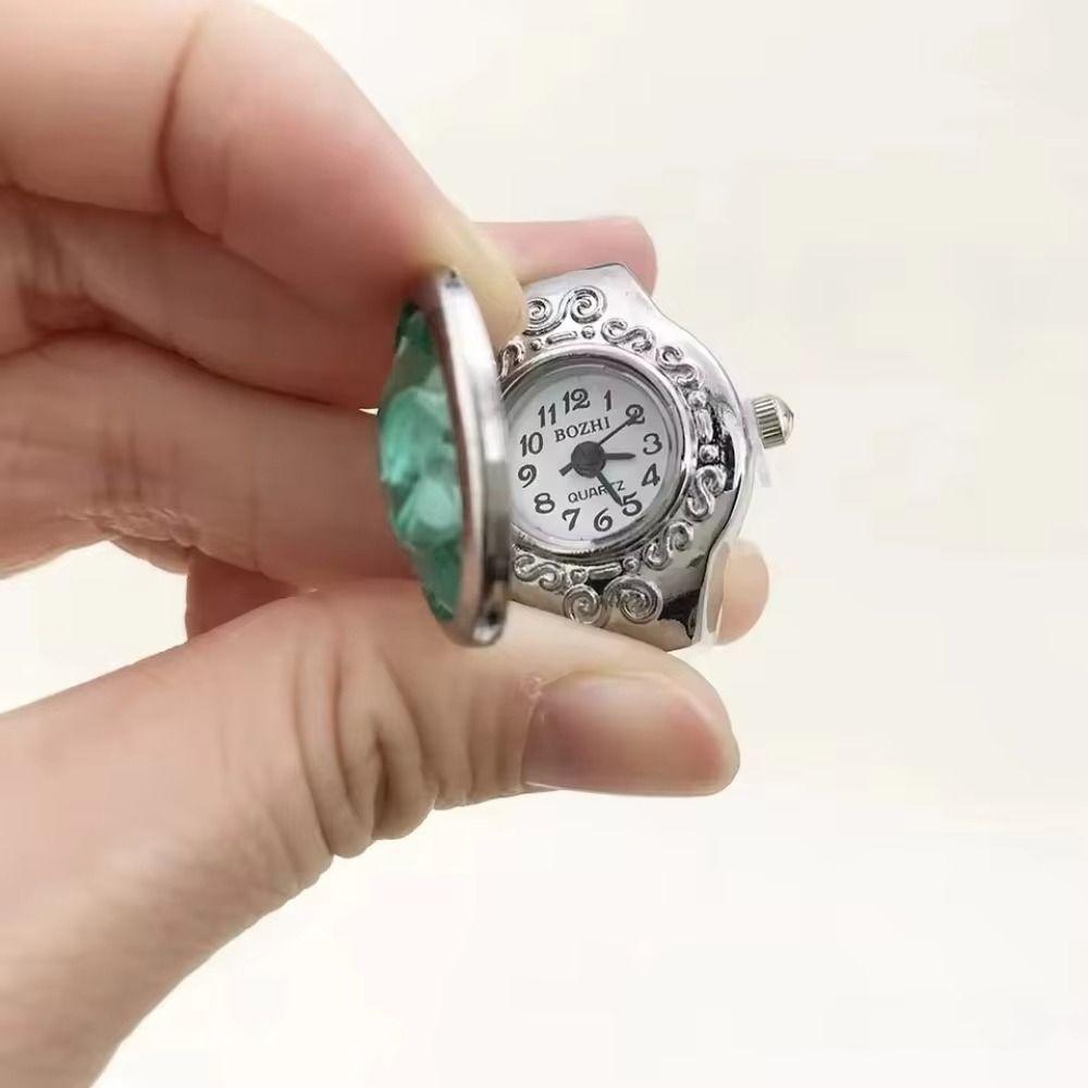 Punk Rings Jewelry Clock Oval Shape Finger Watch Ring Fashion Jewelry Roman Quartz Watch Man