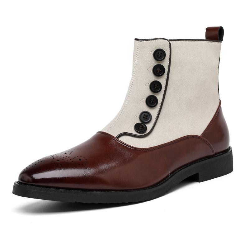

Модная повседневная мужская обувь в британском стиле, весенне-осенние удобные ботинки челси, мужская обувь класса люкс от дизайнера, свадебная мужская обувь, большие размеры 38-46 38 коричневый