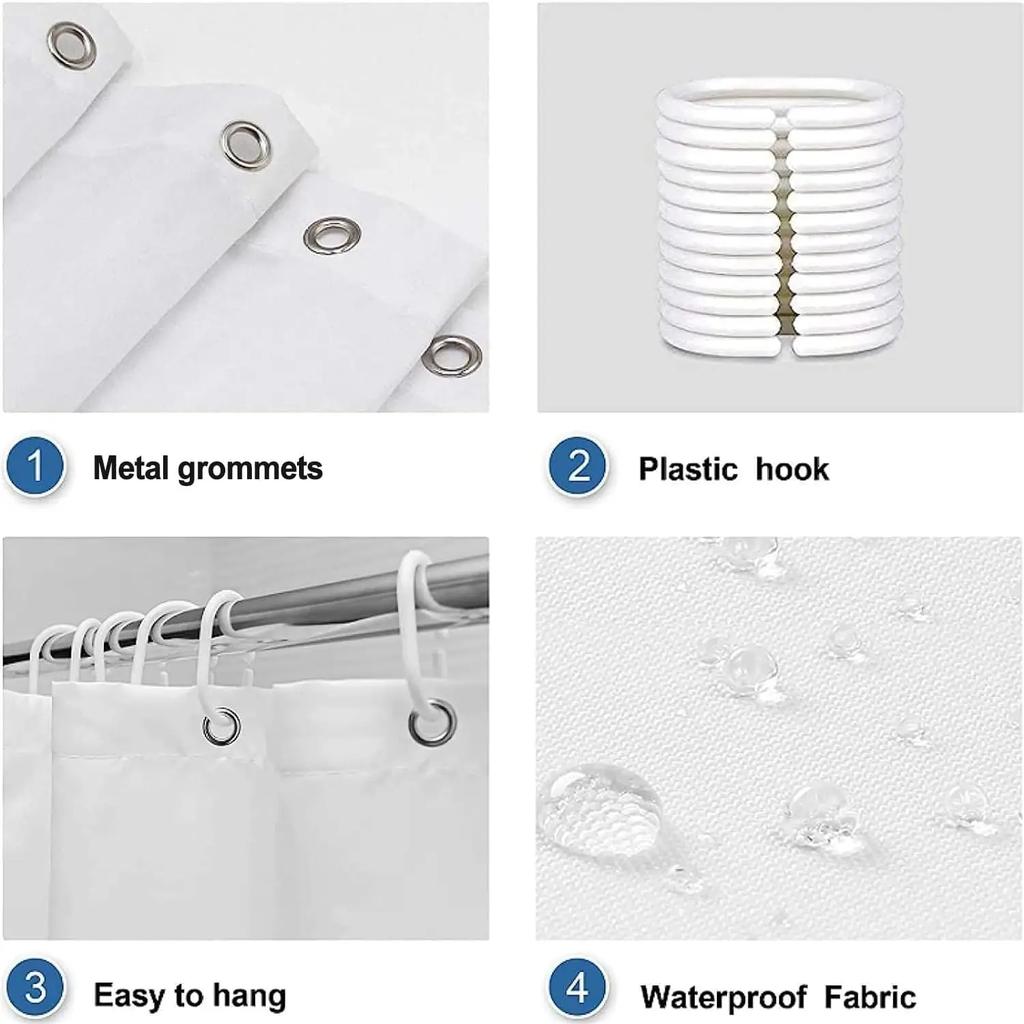 Grey Tan Eucalyptus Leaves Shower Curtain, Beige Weeping Branches Design, Waterproof Fabric Bathroom Curtain