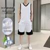 Men's 2026 Summer Sleeveless Ice Silk Basketball Training Vest and Shorts Set - Quick Dry and Loose Fit