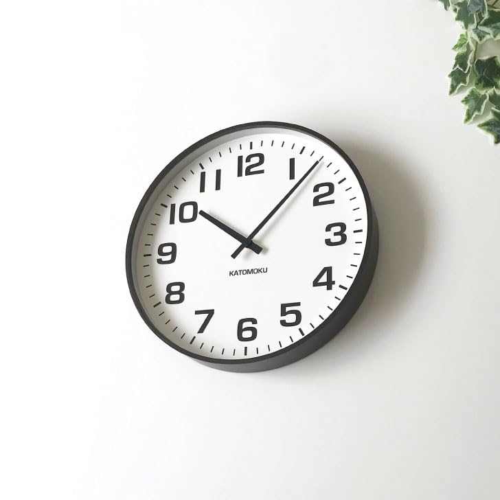 KATOMOKU plywood clock 15, brown, km-92BRRC, wall clock with sweep movement, 36.2cm diameter (radio-controlled clock)