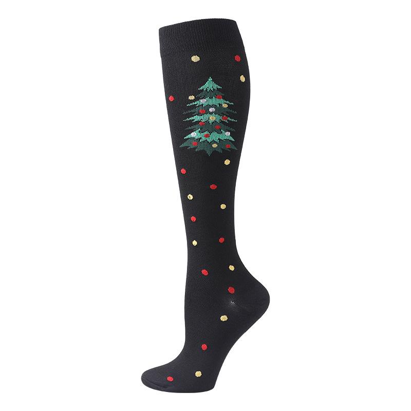 Unisex Knee-High Compression Socks for Christmas & Halloween