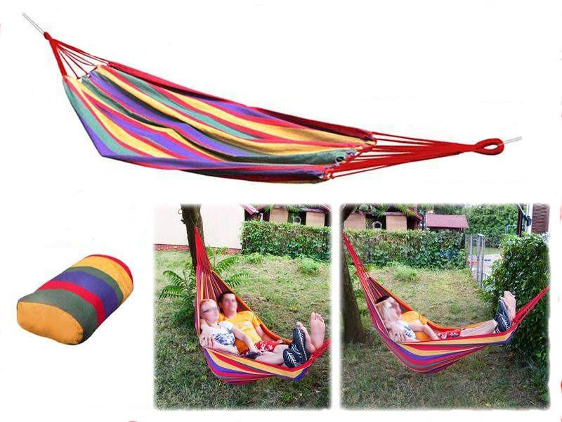 Hamak Ogrodowy Jednoosobowy Leżak Huśtawka 200X70Cm + Pokrowiec I Linki