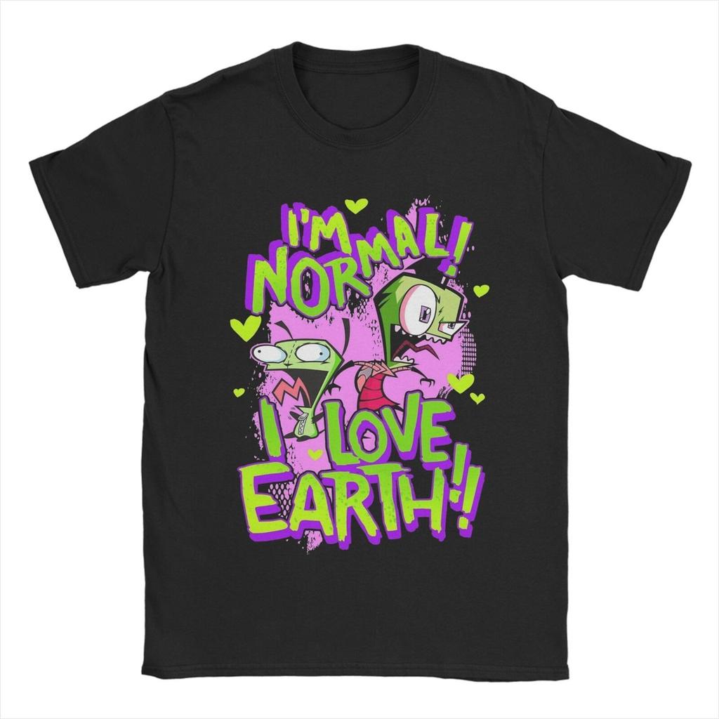 Invader Zim Valentinstag Ich Liebe Gir Herren T-Shirt Humorvolles T-Shirt Kurzarm Rundhals T-Shirt Reine Baumwolle Kleidung