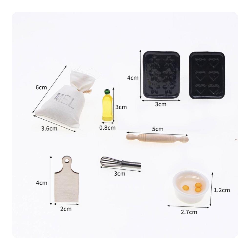 Miniature Dollhouse Pastry Accessory Set Kitchen with Detailed for