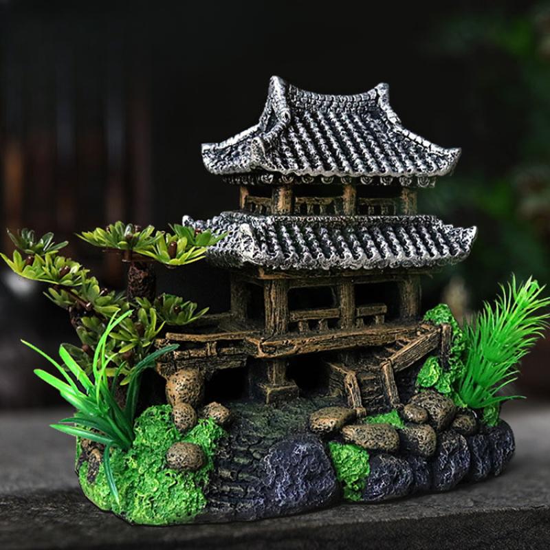 Aquarium Mountain Rockery Landscape View Large Resin Fish Tank Accessories Oranments House Model Aquarium Equipment Decoration