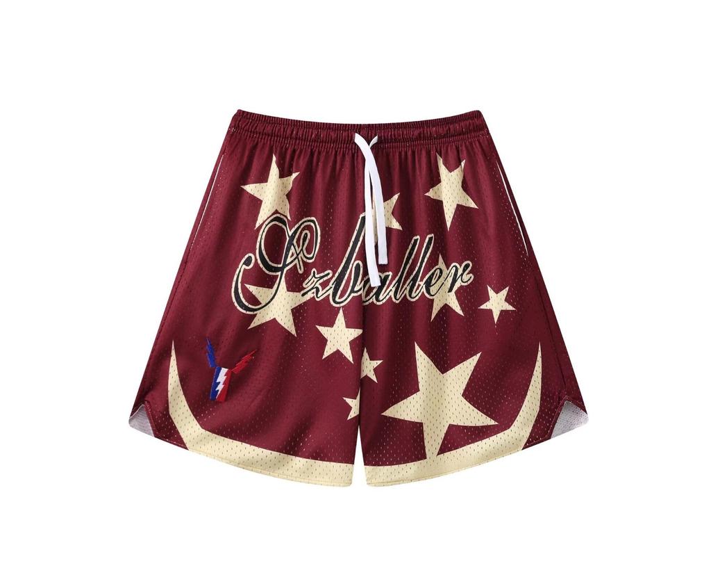 Large Mesh Pikachu Quick-Dry Basketball Shorts - Above Knee, Four-Point Sports Design