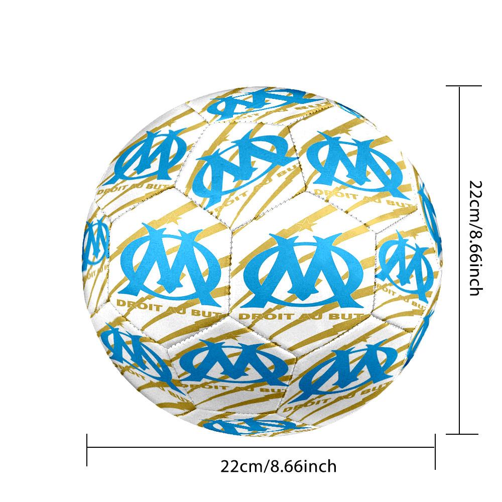 Olympique de Marseille Football Club Pallone da Calcio Indoor Misura 5 Colorato Cucito a Macchina PVC Pronto per la Competizione Resistente Alta Rimbalzabilità