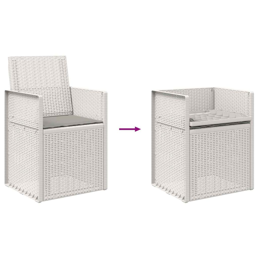 Garden Dining Chairs 2 Pcs White and Light Gray PP