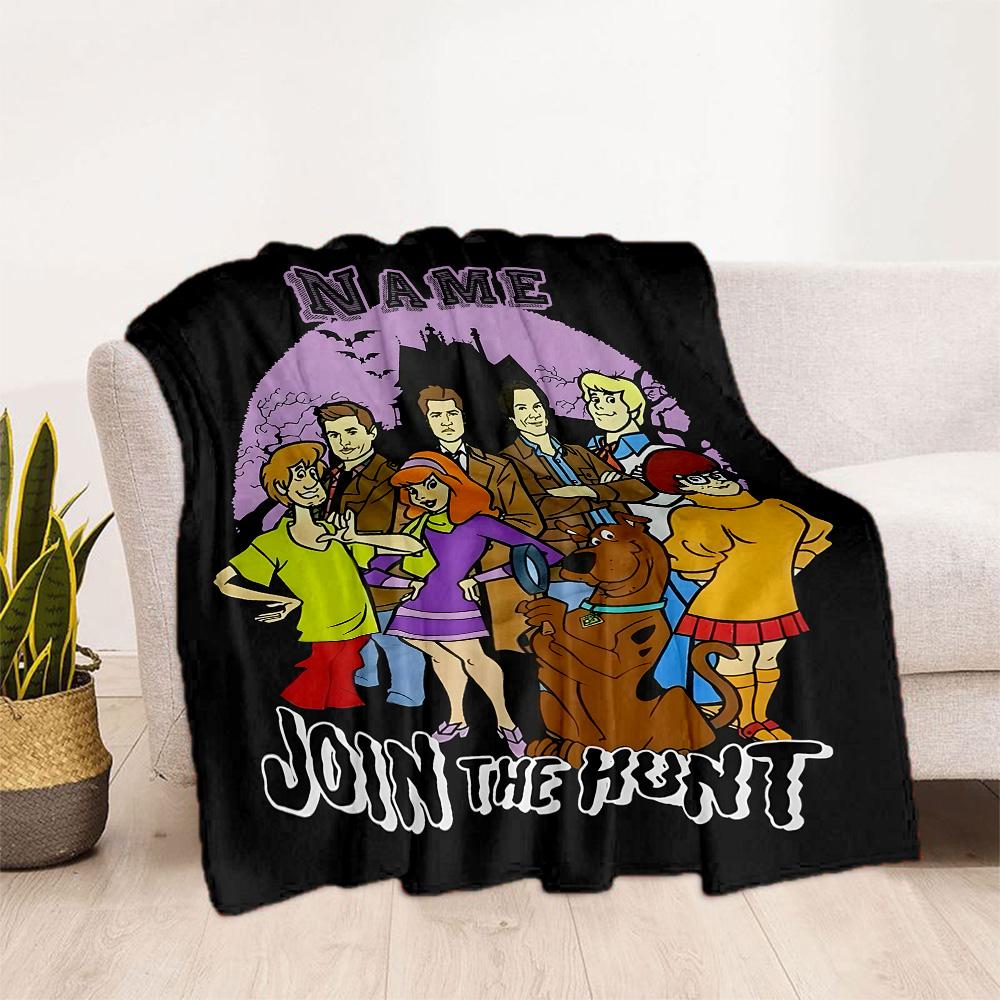 Scooby-doo Mystery Hunt Customize Your Name Blanket Throw Personalized Blanket Soft & Cozy Great for Couch Chair Bed Picnics for All Occasions