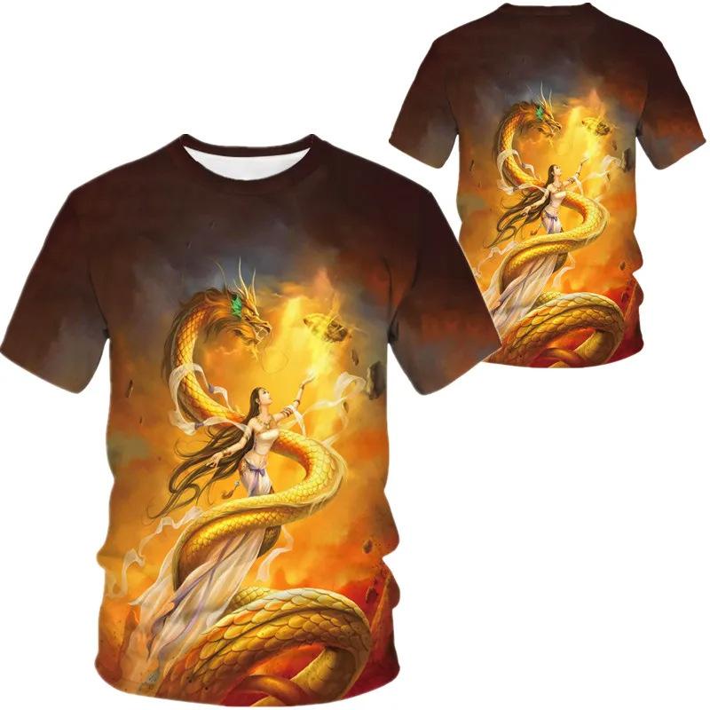 Streetwear 3D Series Men's Tees Casual Outfit Men T Shirt Summer Short Sleeve Animal Printed Tee Shirts