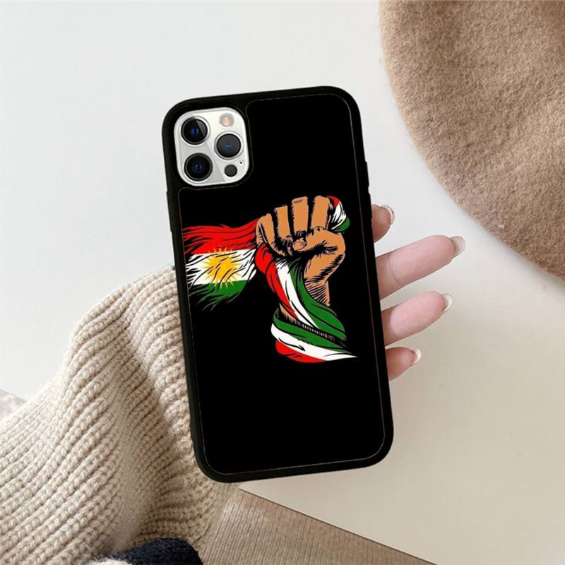 Kurdish flag Phone Case Silicone PC+TPU Case for iPhone 11 12 13 Pro Max 8 7 6 Plus X SE XR Hard Fundas
