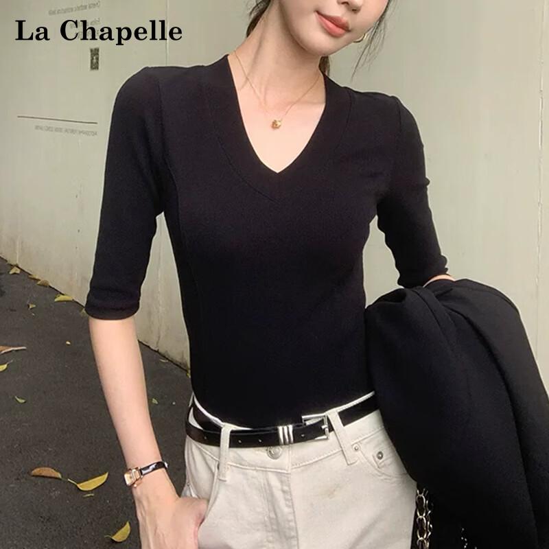 La Chapelle Women s V-Neck Mid-Sleeve T-Shirt 2XL