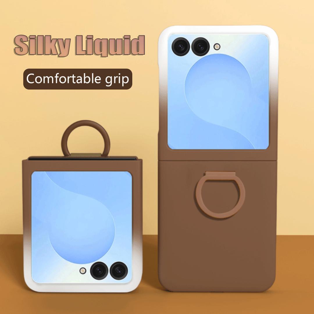 Case For Phone Yulin-003 Grip Gradient Smooth Case For For Samsung Galaxy Zflip 7 6 5 4 3 Zflip7 Fe Zflip6 Zflip5 Zflip4 Shockproof Protective Pc Capa