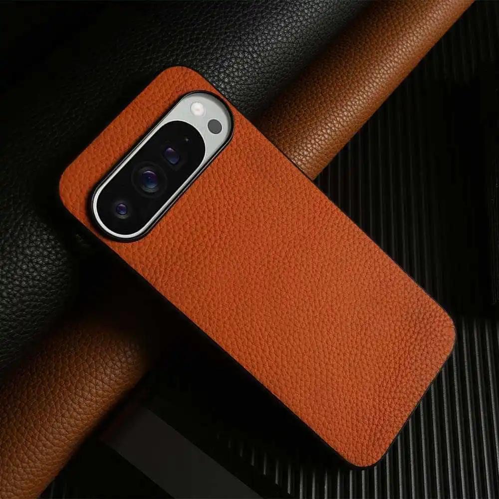 Pixel 10 Pro Case Business Cowhide Leather Phone Cases For Google pixel9pro 7A 8pro Full Protection Shockproof Back Cover Genuine Leather&Google Pixel 6a